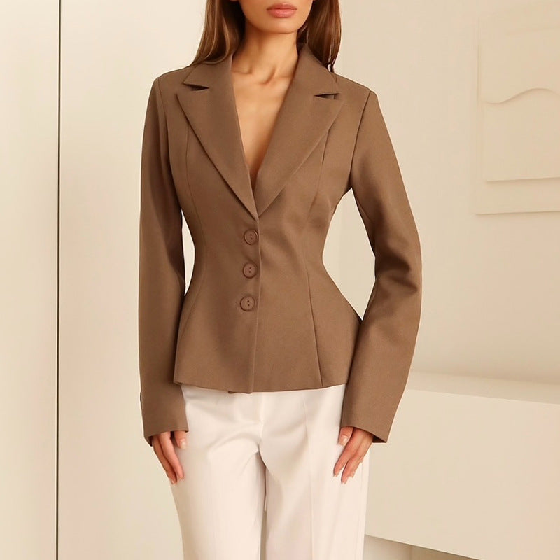 Damen taillierter Blazer mit elegantem Revers Krohn-e