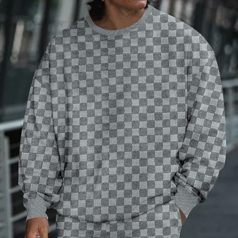 Herren Oversized Sweatshirt mit strukturiertem Muster Krohn-e
