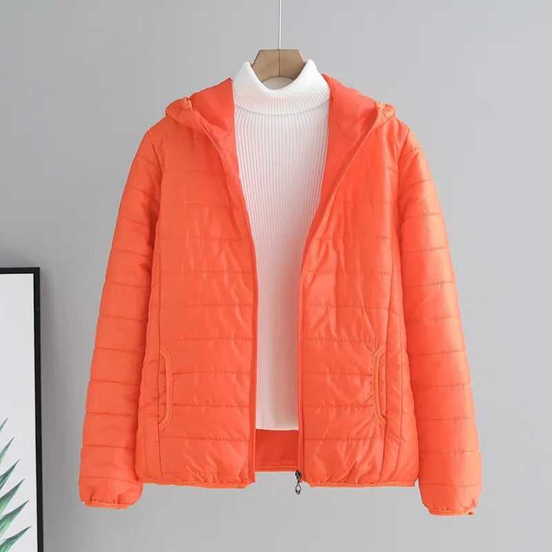 Damen gesteppte Übergangsjacke mit praktischen Taschen und Kapuze Krohn-e