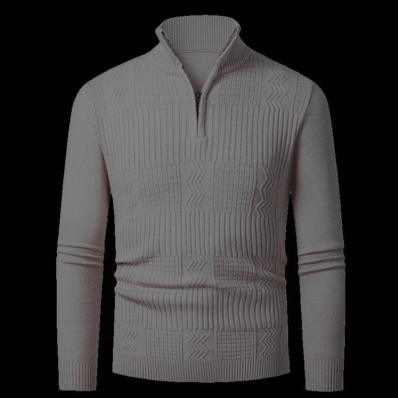 Herren Strickpullover mit modernem Reißverschluss und strukturierter Oberfläche Krohn-e