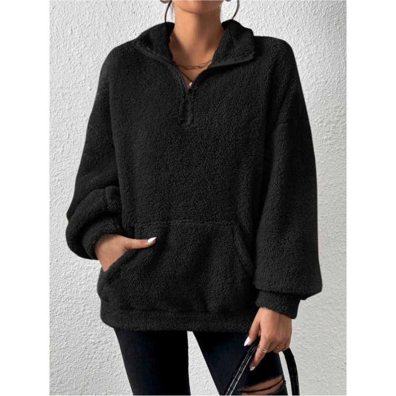 Damen Fleece-Pullover mit hohem Kragen Krohn-e