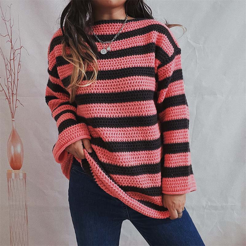 Krohn-e | Gestreifter Strickpullover Mit Sanften Farben