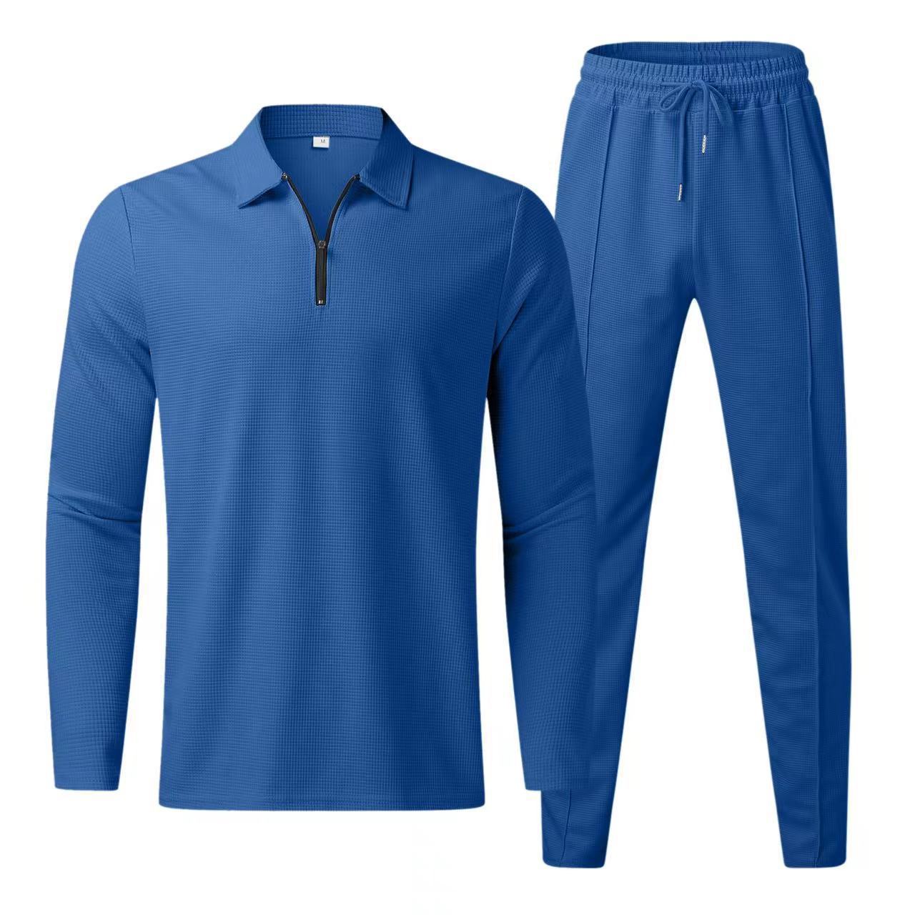 Herren Sportliches Freizeitset mit Polokragen und Reißverschluss Krohn-e