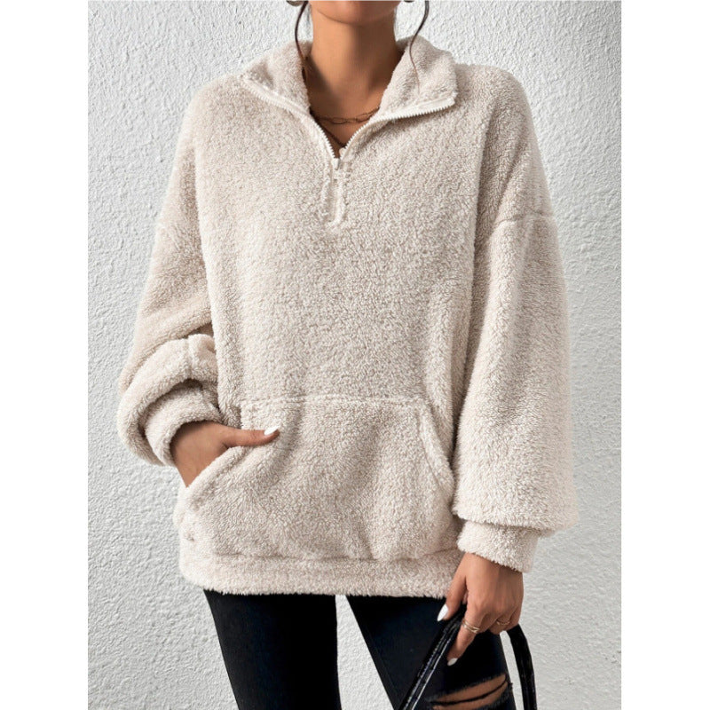 Damen Fleece-Pullover mit hohem Kragen Krohn-e