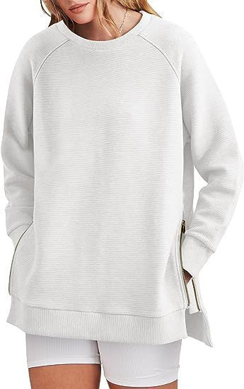Damen modischer Sweatshirt mit seitlichen Reißverschlüssen Krohn-e