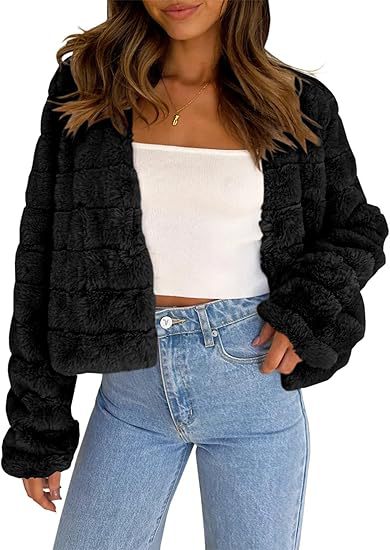 Damen Flauschige Kurzjacke im modernen Design Krohn-e