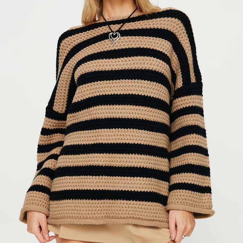Krohn-e | Gestreifter Strickpullover Mit Sanften Farben