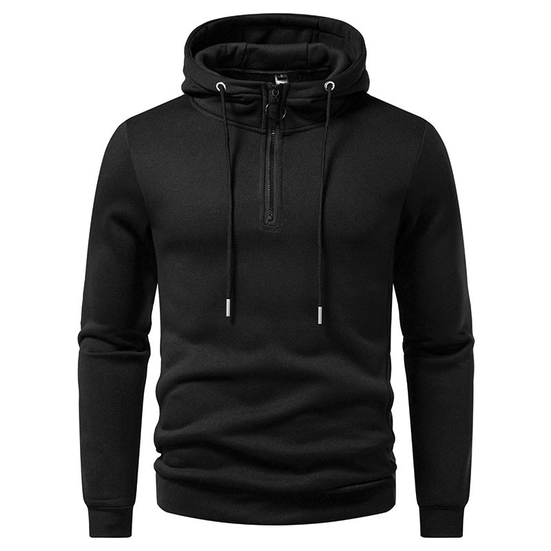 Herren Kapuzenpullover mit halblangem Reißverschluss und modernem Schnitt Krohn-e