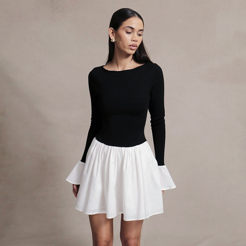 Damen Modisches Kleid mit kontrastierendem Rock Krohn-e
