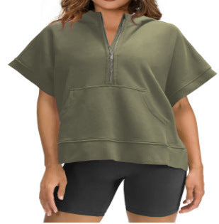 Damen Lichtgewicht Kapuzenpullover mit halbem Reißverschluss und Taschen Krohn-e