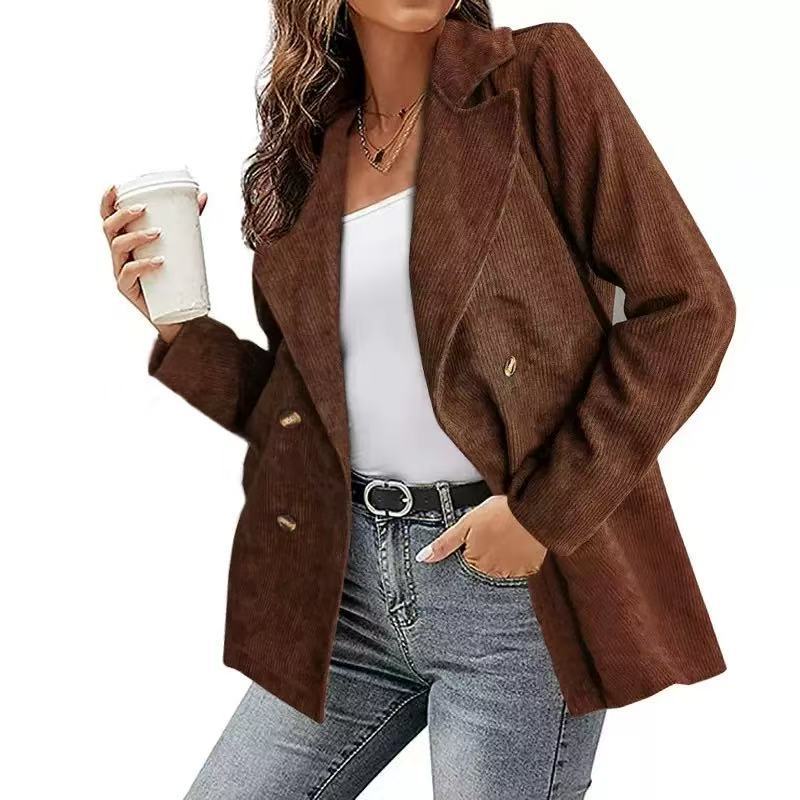 Damen Cordjacke im modernem Schnitt mit schickem Revers und zwei praktischen Taschen Krohn-e