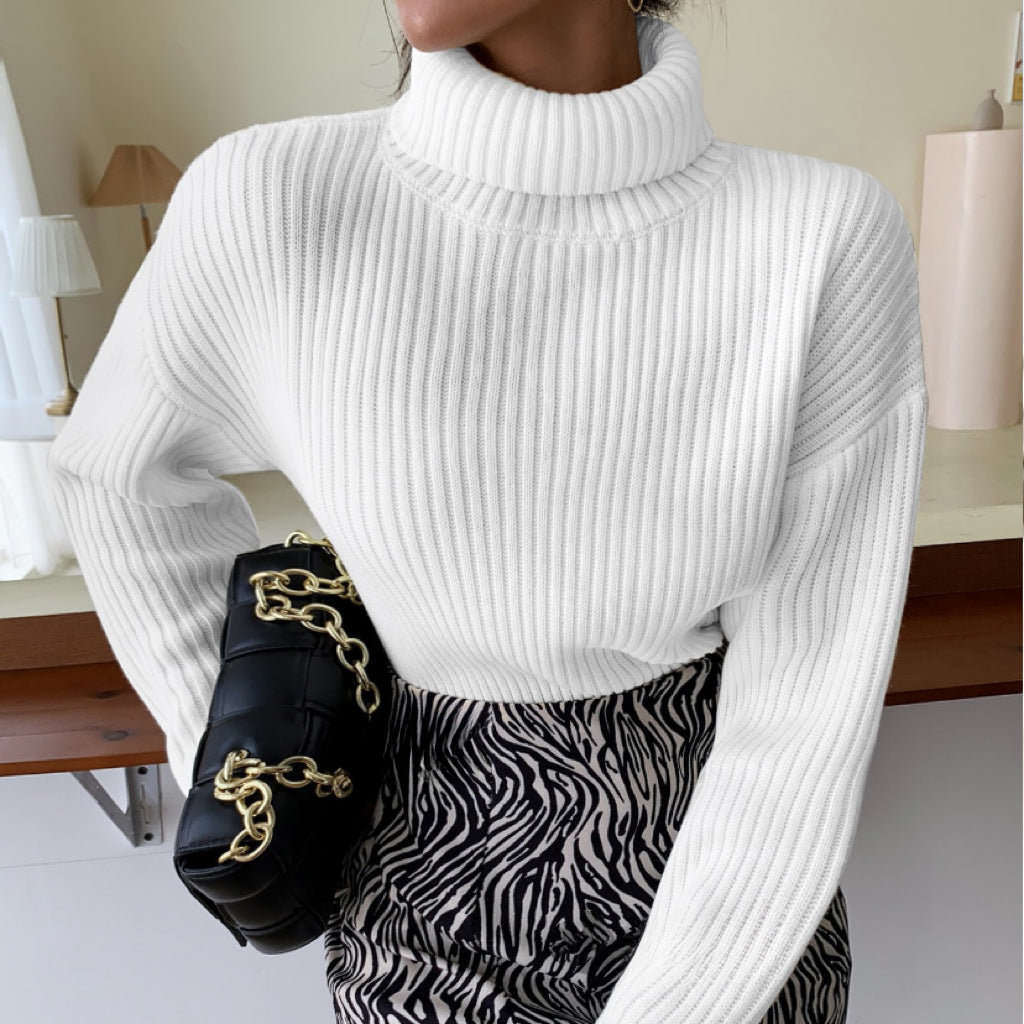 Damen Hochwertiger Rollkragenpullover mit strukturiertem Rippstrick Krohn-e