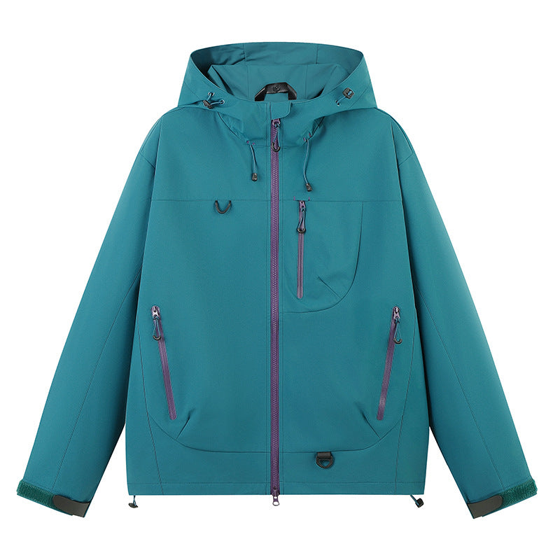 Damen wasserabweisende Outdoor-Jacke mit verstellbarem Kapuzenkragen Krohn-e