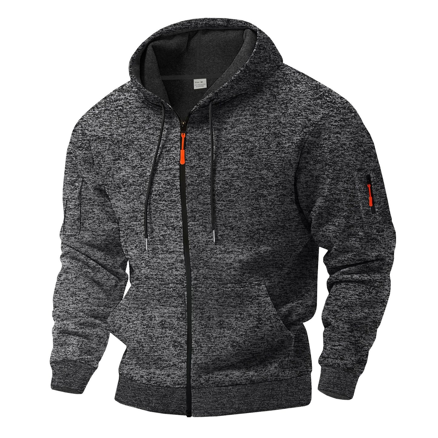 Herren sportlicher Kapuzenpullover mit atmungsaktiver Struktur und farblich abgesetzten Reißverschluss-Details Krohn-e