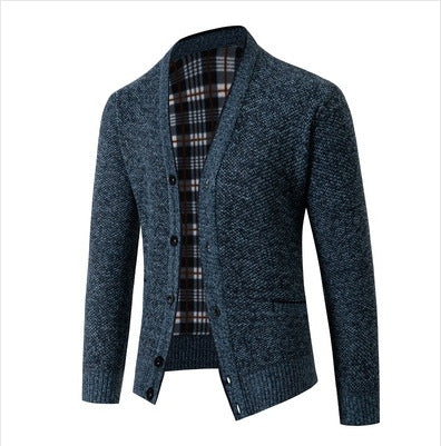 Herren eleganter Strickcardigan mit Karomuster Krohn-e