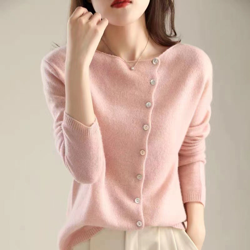Krohn-e | Klassischer Langarmpullover mit Knöpfen