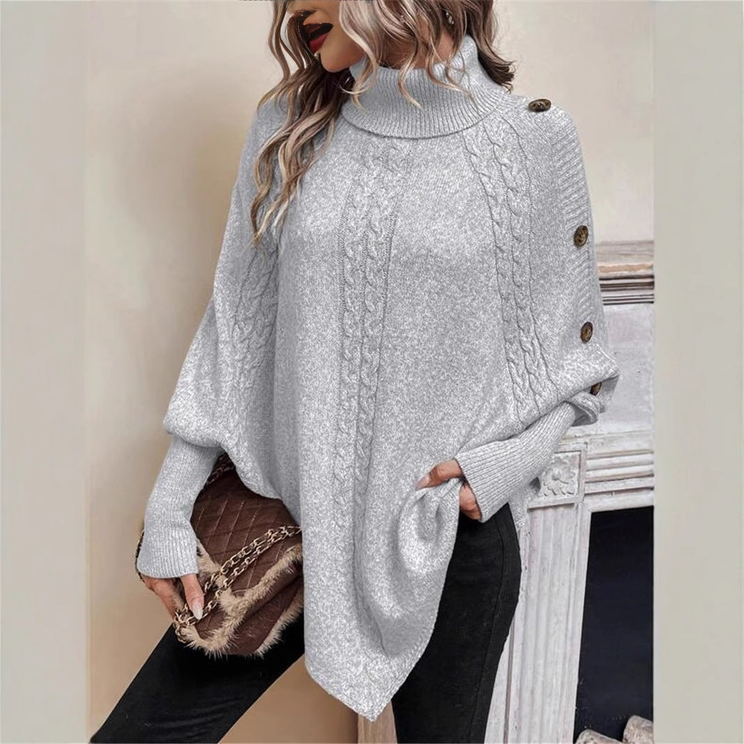 Damen eleganter Strickpullover mit Rollkragen und modischen Details Krohn-e