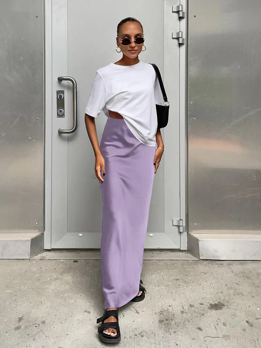 Damen elegantes Maxikleid mit asymmetrischem Schnitt und dekorativem Überwurf Krohn-e