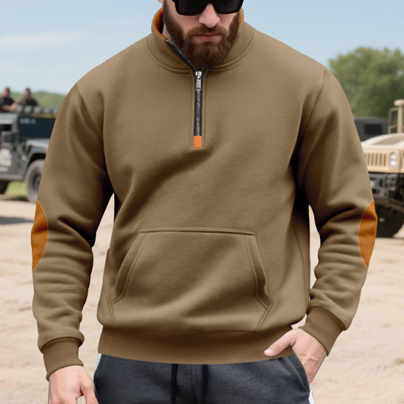 Herren Hoodie mit modischem Stehkragen und Kontrastdetails Krohn-e