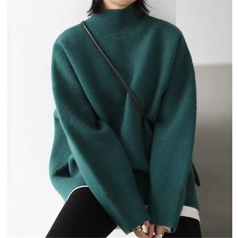 Damen Hochwertiger Rollkragenpullover mit oversized Schnitt und eleganten Ärmelabschlüssen Krohn-e