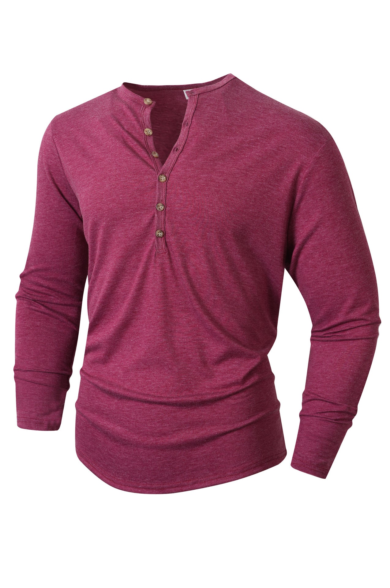 Herren Langarm Henley-Shirt mit Knopfleiste und weichem Baumwollmix Krohn-e