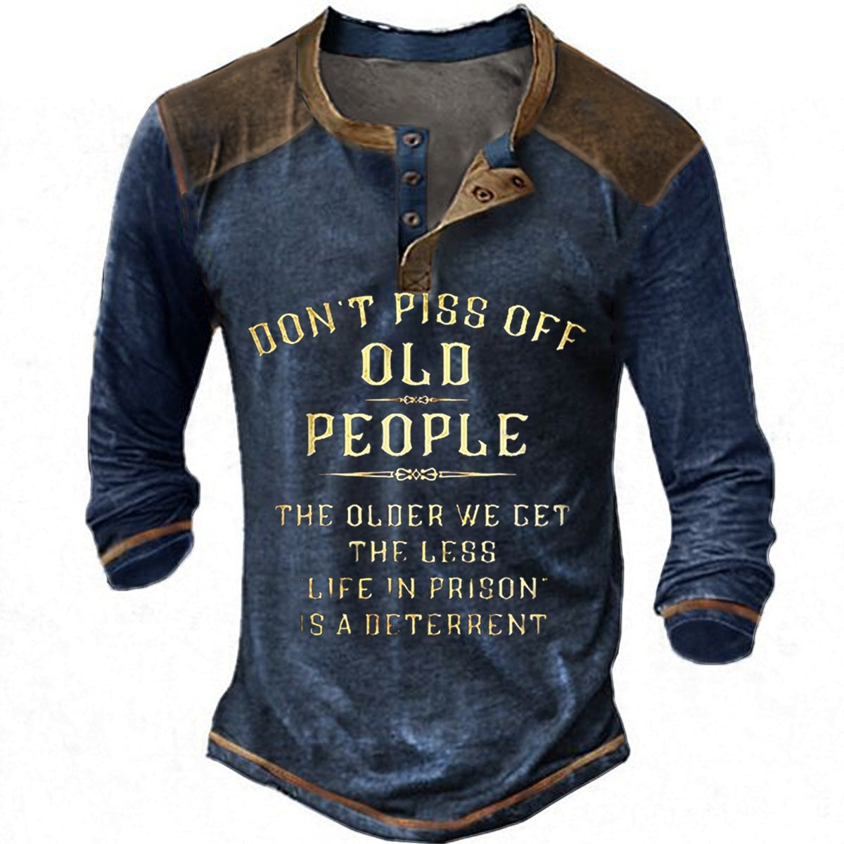 Herren lässiges Langarmshirt mit originellem Druck Krohn-e