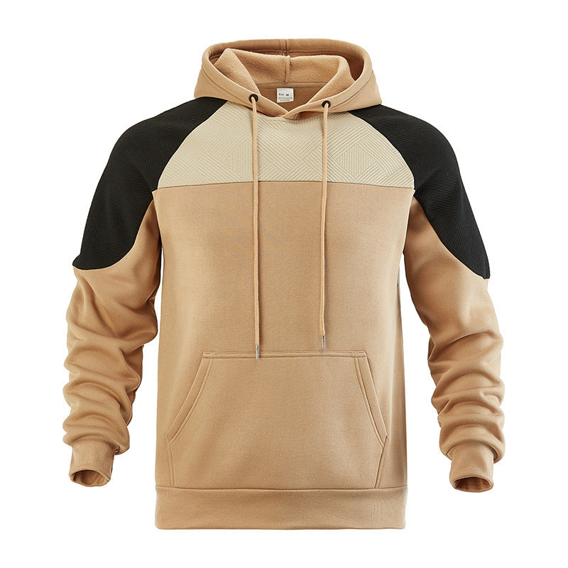Herren sportlicher Kapuzenpullover mit strukturiertem Design und Kontrastärmeln Krohn-e