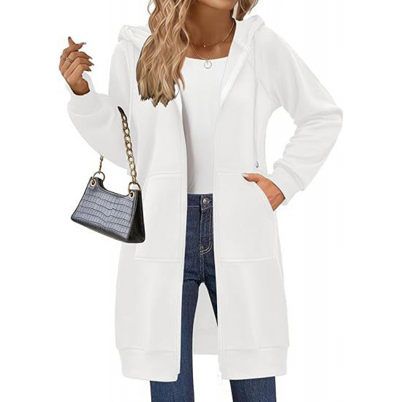 Damen modische Kapuzenjacke mit seitlichen Eingrifftaschen und Reißverschluss Krohn-e