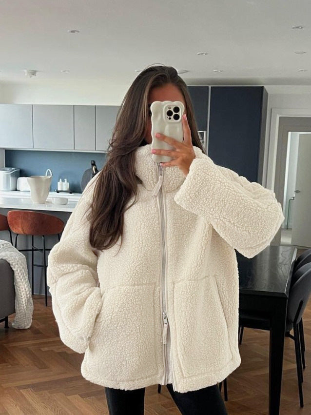 Damen Fleecejacke mit hohem Kragen und praktischen Taschen Krohn-e