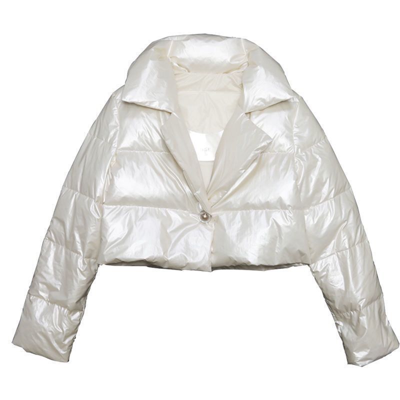 Damen modische glänzende Kurzjacke mit Kragen Krohn-e