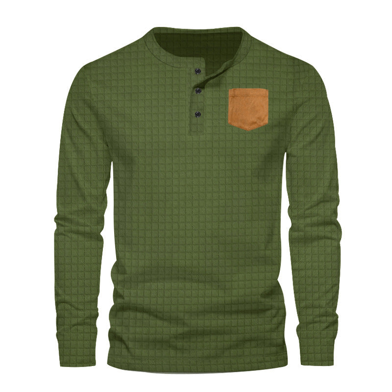 Herren Langarmshirt mit strukturiertem Design applikation Krohn-e