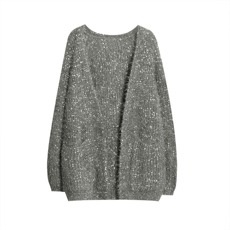 Damen glitzernde Strickjacke im modernen Casual-Look Krohn-e