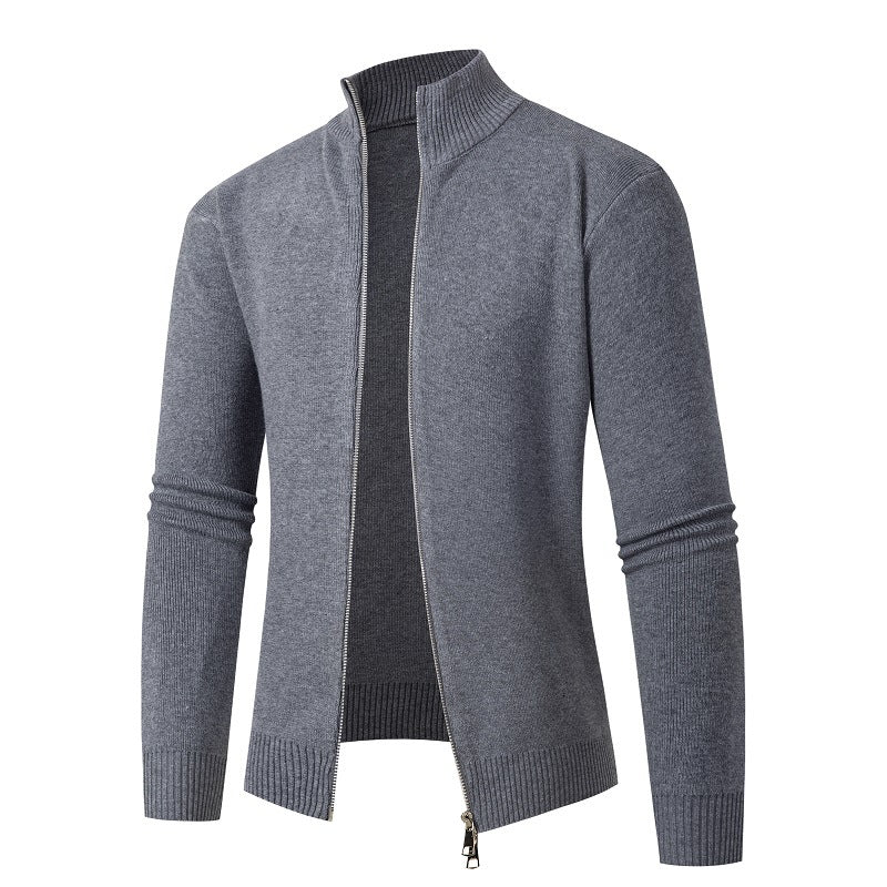 Herren modische Strickjacke mit hohem Kragen und Reißverschluss Krohn-e