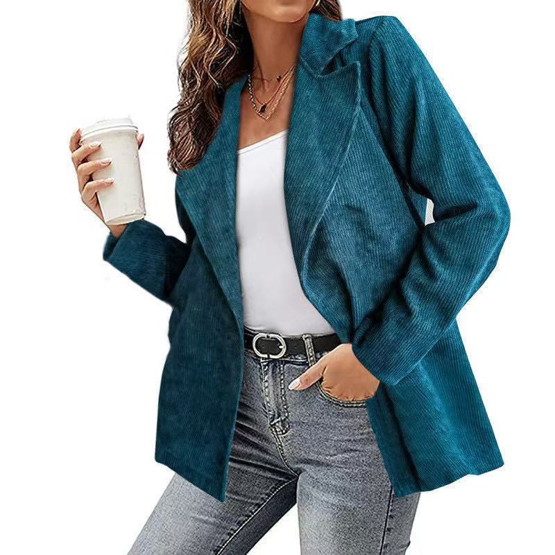 Damen Modernes Cordblazer mit lässigem Schnitt und praktischen Taschen Krohn-e