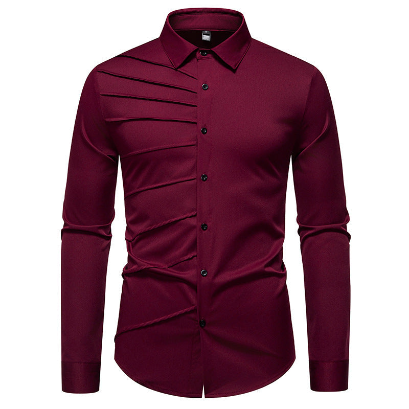 Herren Modisches Langarmhemd mit strukturiertem Design Krohn-e