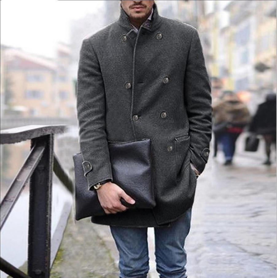 Herren eleganter Woll-Dufflecoat mit doppelter Knopfreihe und praktischen Taschen Krohn-e