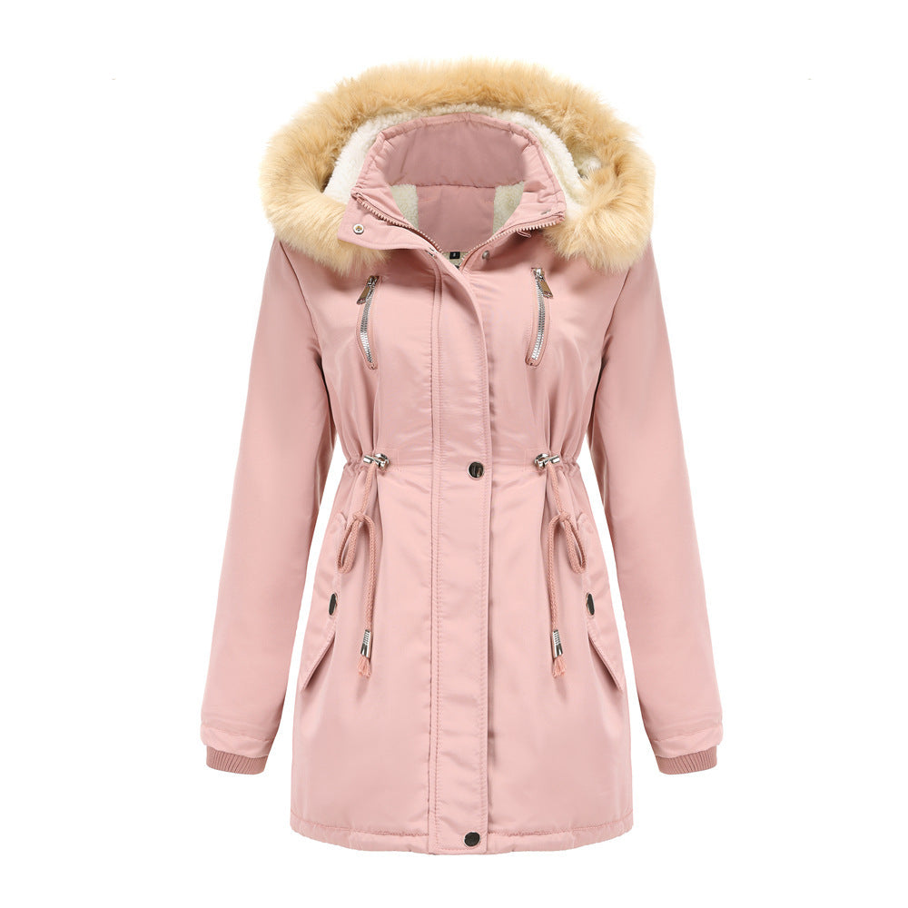Damen isolierte Winterjacke mit abnehmbarem Kunstfellkragen Krohn-e