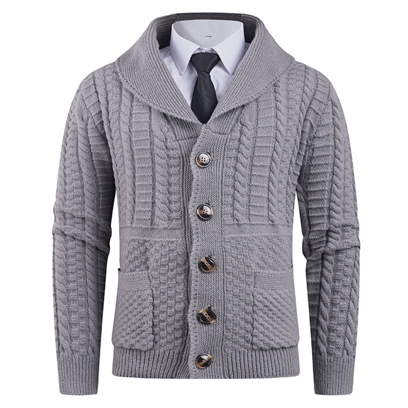 Herren Strickjacke mit modernem Schalkragen und praktischen Knöpfen Krohn-e