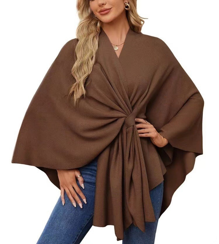 Damen Eleganter Wickelpullover mit asymmetrischem Schnitt Krohn-e