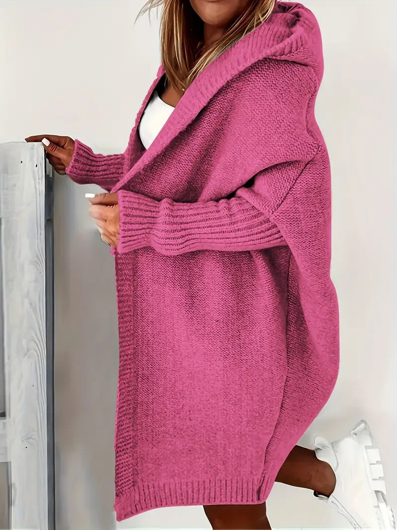 Damen Kuschelige Strickjacke mit Kapuzen und weit geschnittenem Design Krohn-e