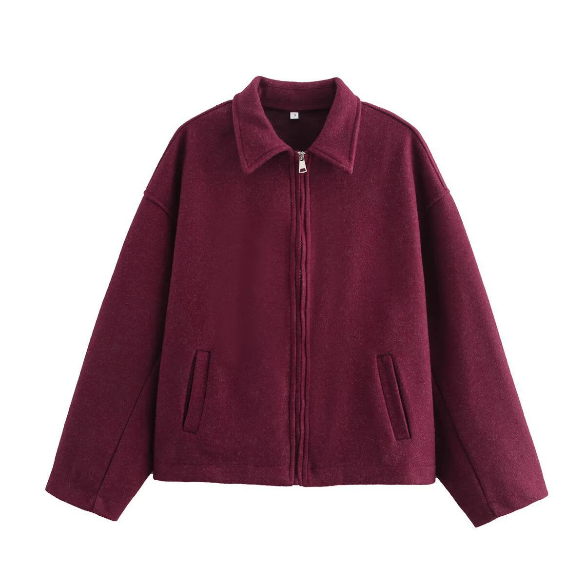 Damen modische cropped Jacke mit breitem Kragen und weichen Materialien Krohn-e