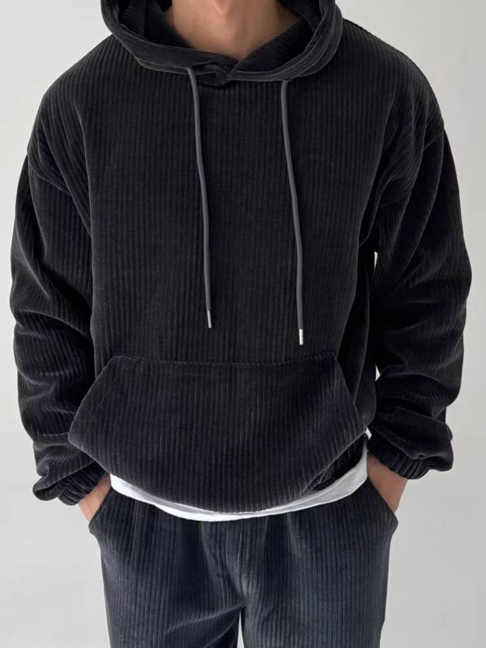 Herren Hoodie mit strukturiertem Rippdesign Krohn-e