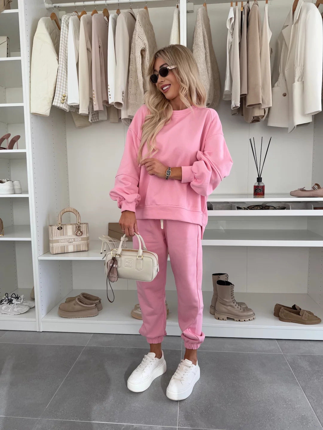 Damen Sportlicher Loungewear-Anzug mit elastischen Bündchen und weitem Schnitt Krohn-e