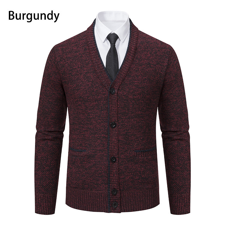 Herren Strickjacke mit V-Ausschnitt und eleganten Details Krohn-e