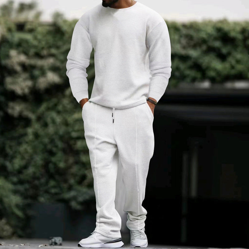 Herren lässiges Sweatshirt und Jogginghose Set mit strukturiertem Stoff Krohn-e