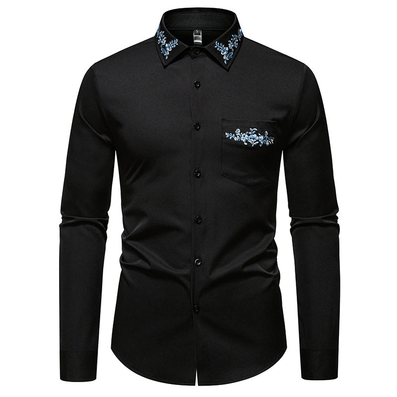 Herren Elegantes Hemd mit floralem Design und dezentem Stehkragen Krohn-e