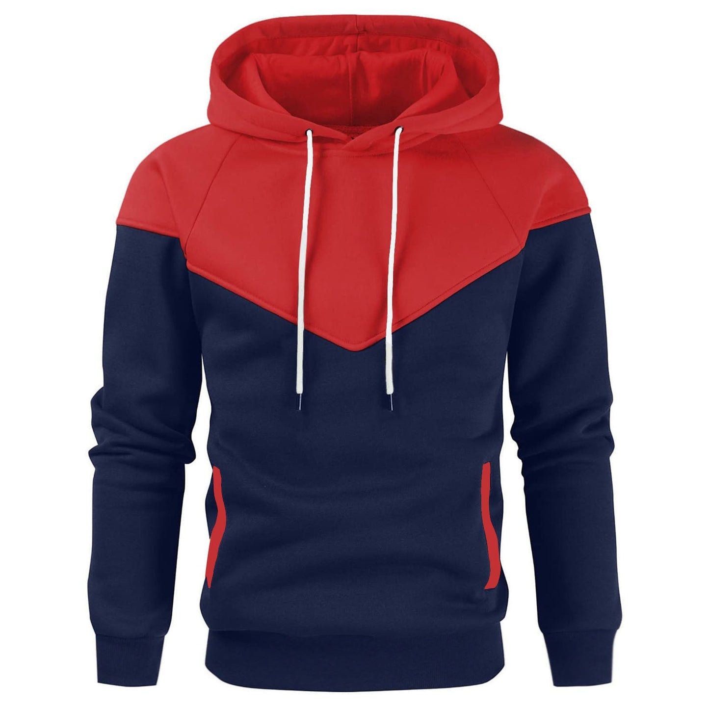 Herren modischer Kapuzenpullover mit geometrischem Farbspiel Krohn-e