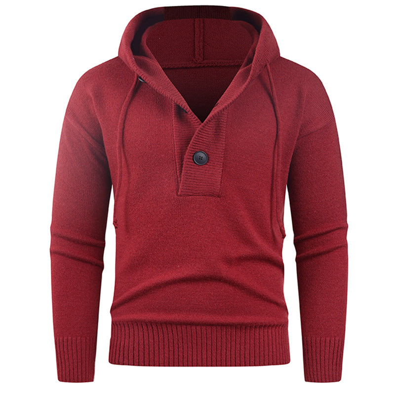 Herren modischer Kapuzenpullover mit Knopfdetail Krohn-e