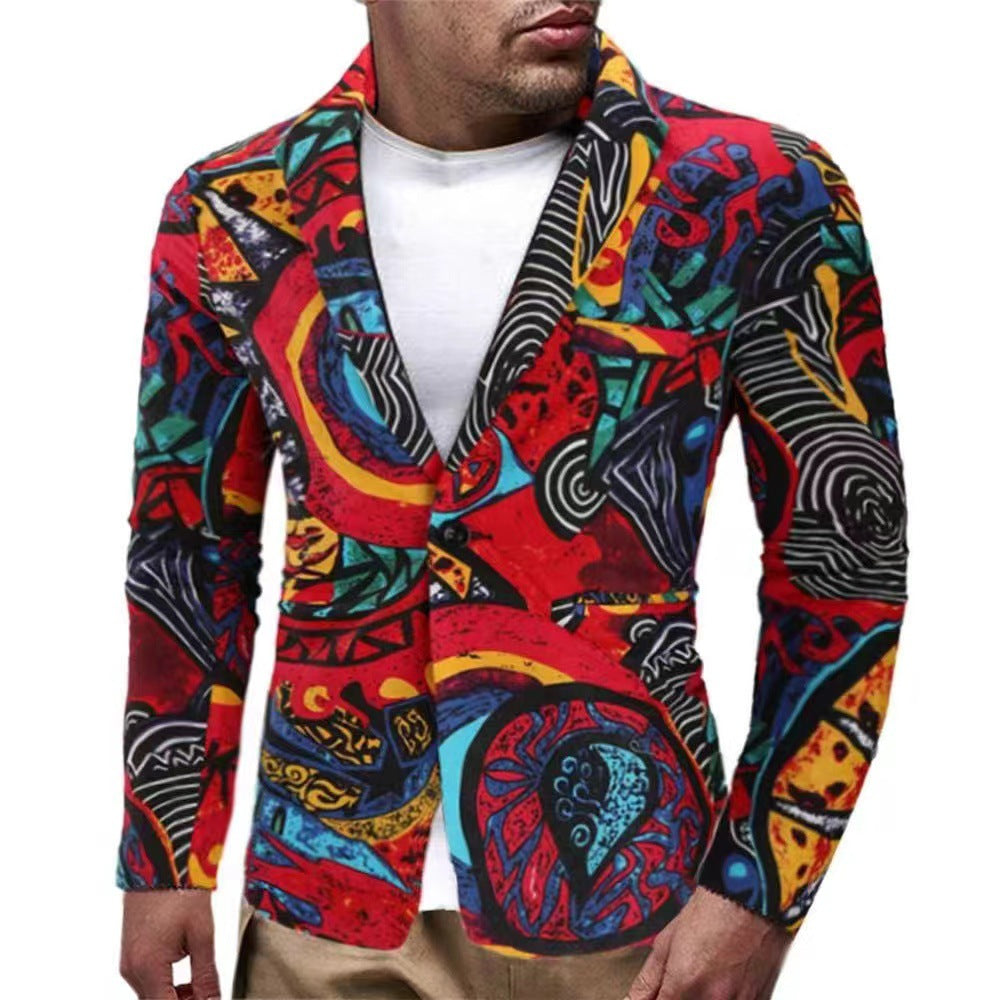 Herren modische Blazer mit buntem grafischem Design Krohn-e