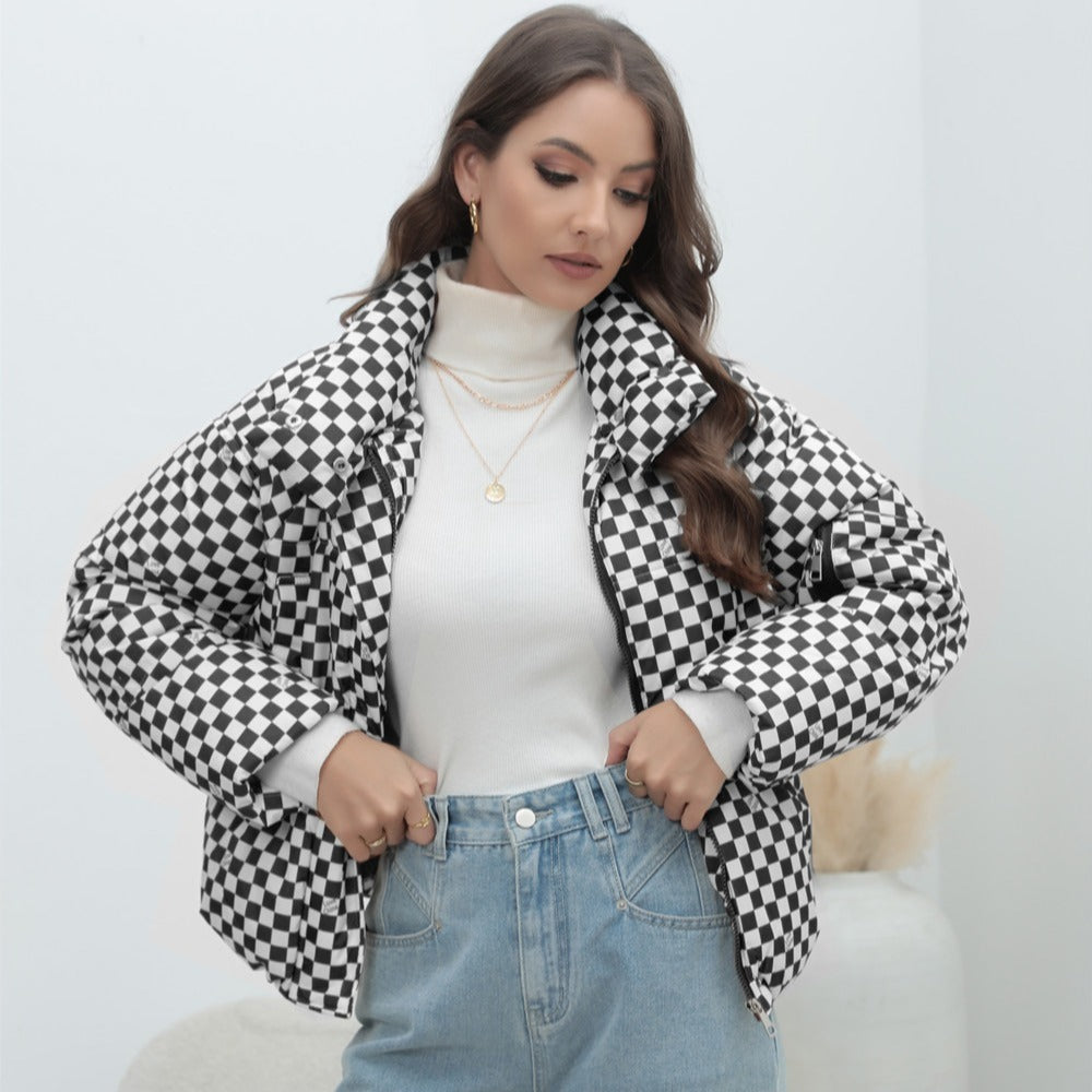 Damen Stilvolle kariert Steppjacke Krohn-e